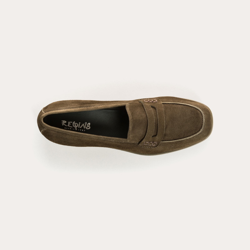 Moccasins Mariella - Women's Velvet Leather Shoes | Reqins