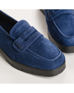 Moccasins Mariella - Women's Velvet Leather Shoes | Reqins