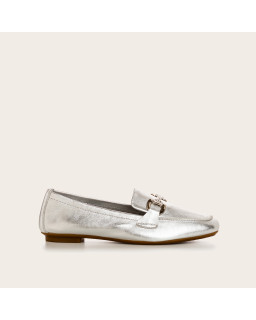 Silver moccasins Hamilton leather | Elegance & Brightness - Reqins