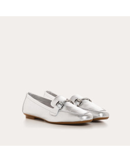 Mocassins argentés Hamilton en cuir | Élégance & éclat – Reqins