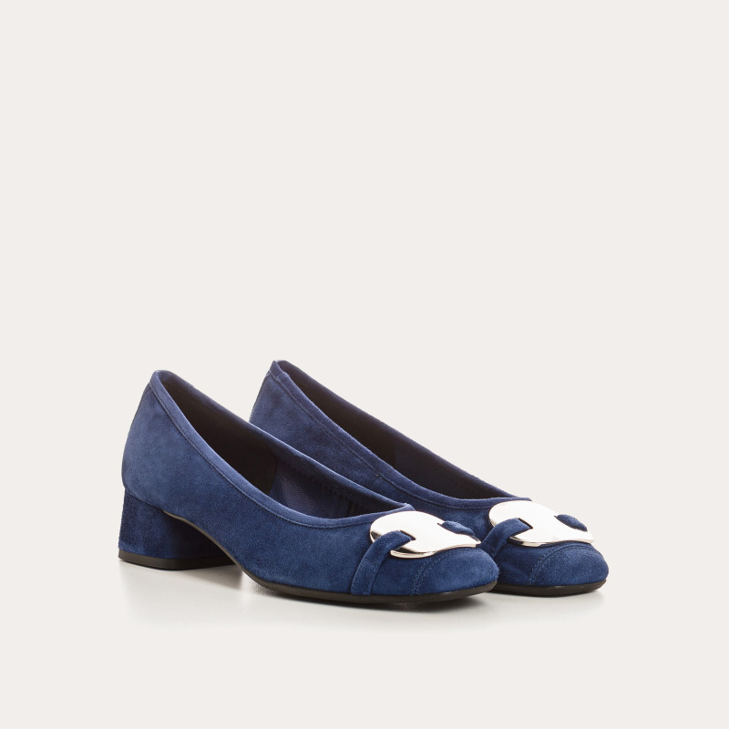 Klarissa Leather Velvet Heel Ballerinas | Reqins