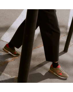 Baskets à lacets en cuir velours pour femme