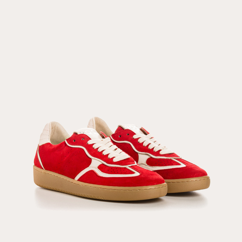 Sneakers for women with velvet leather laces and smooth leather