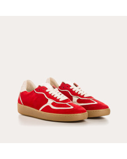 Sneakers for women with velvet leather laces and smooth leather