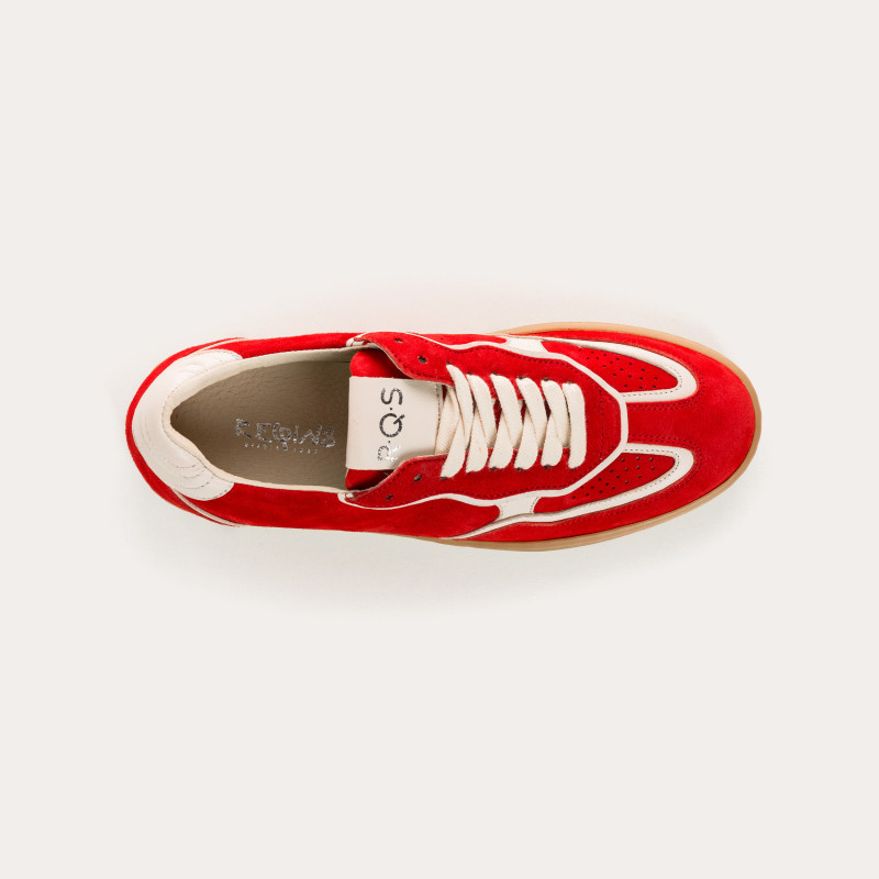 Sneakers for women with velvet leather laces and smooth leather