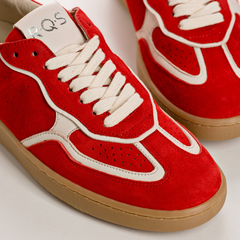 Sneakers for women with velvet leather laces and smooth leather