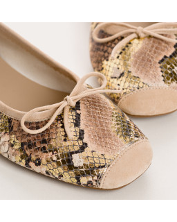 Ballerine python métallisé - HARMONY | Reqins