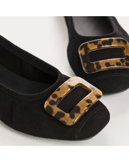 Ballerines Halmane en cuir velours | Reqins