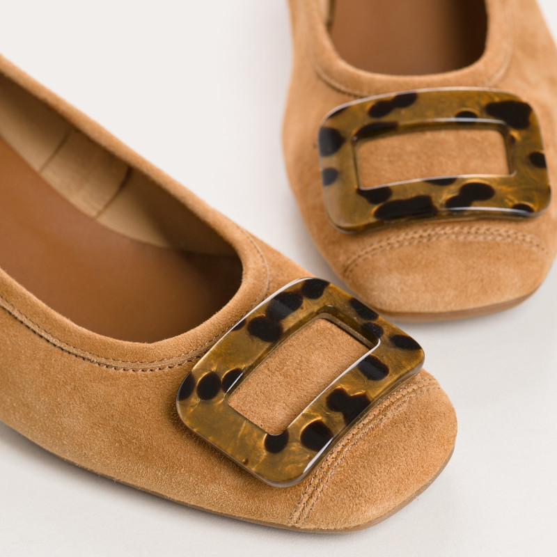 Ballerines Kornelia à talons en cuir velours - Reqins