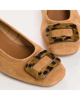 Ballerines Kornelia à talons en cuir velours - Reqins