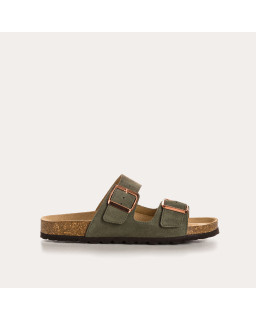 Nubia Bride Sandals - Anatomical Shoes Camel Velvet Leather | Reqins