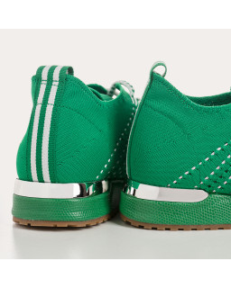 Baskets pour femme à lacets en lycra kaki