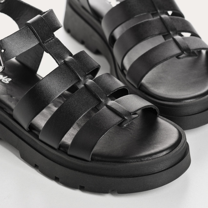 Sandales LOUXOR - chaussures femme semelle chunky cuir | REQINS