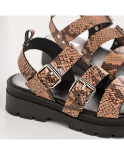 Sandales Logan Python en cuir - Reqins