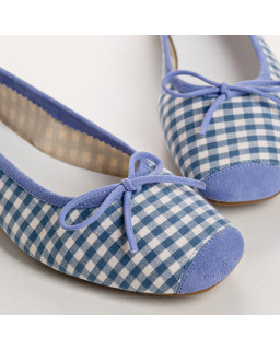 Ballerines Femme Vichy cuir velours - HARMONY | Reqins