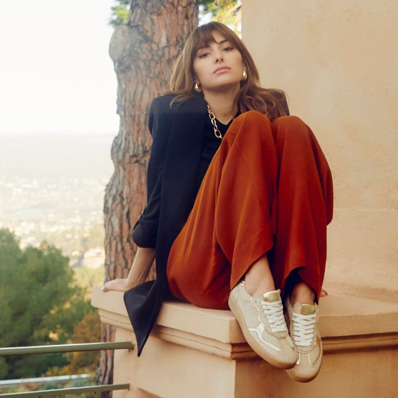 Baskets Athena Horsy en cuir et velours - Reqins