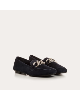Hilda leather moccasins velvet | Elegance & Comfort - Reqins