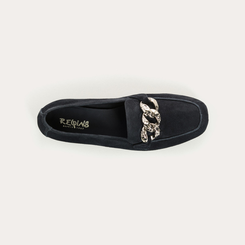 Hilda leather moccasins velvet | Elegance & Comfort - Reqins