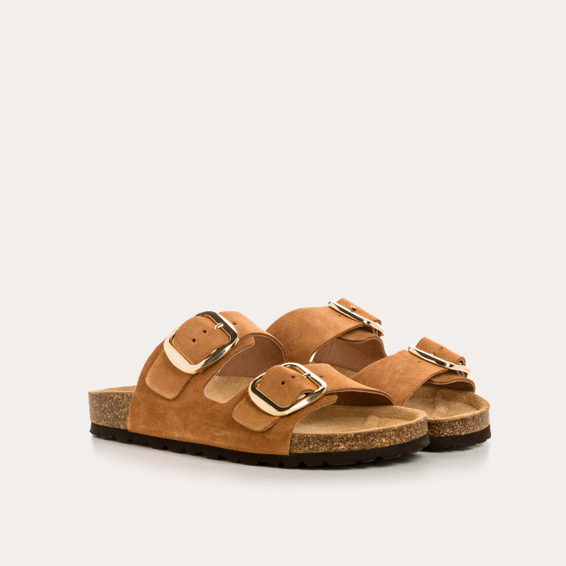 Mules Mercure en cuir velours - Confort et style - Reqins