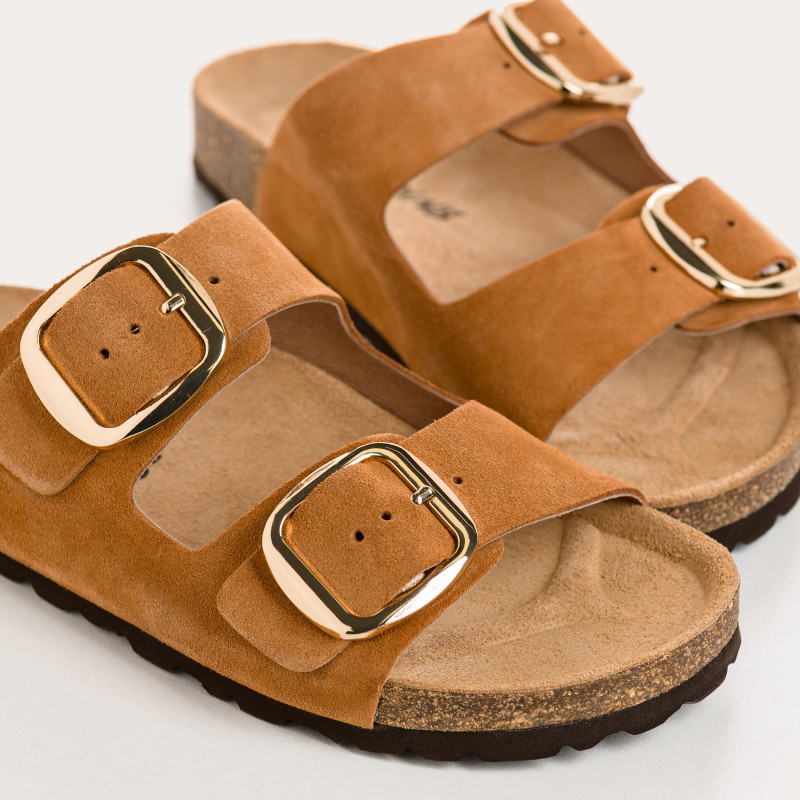 Mules Mercure en cuir velours - Confort et style - Reqins