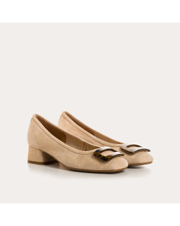 Kornelia Ballerina with Velvet Leather Heels - Reqins