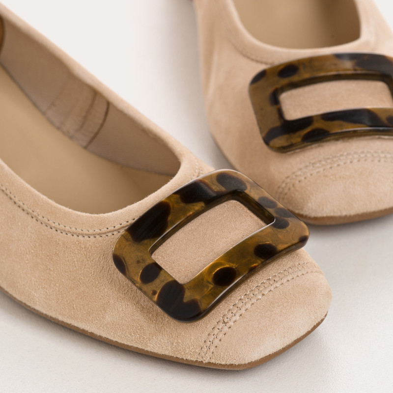 Ballerines Kornelia à talons en cuir velours - Reqins