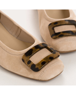 Kornelia Ballerina with Velvet Leather Heels - Reqins