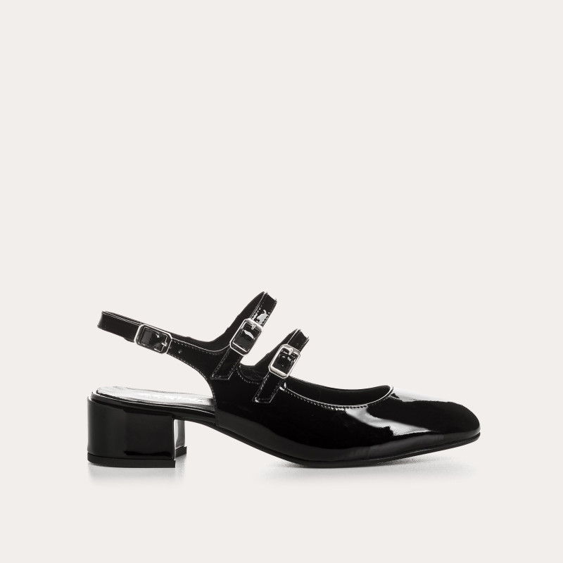 Babies Slingback à talons en cuir vernis Rosewood | Reqins