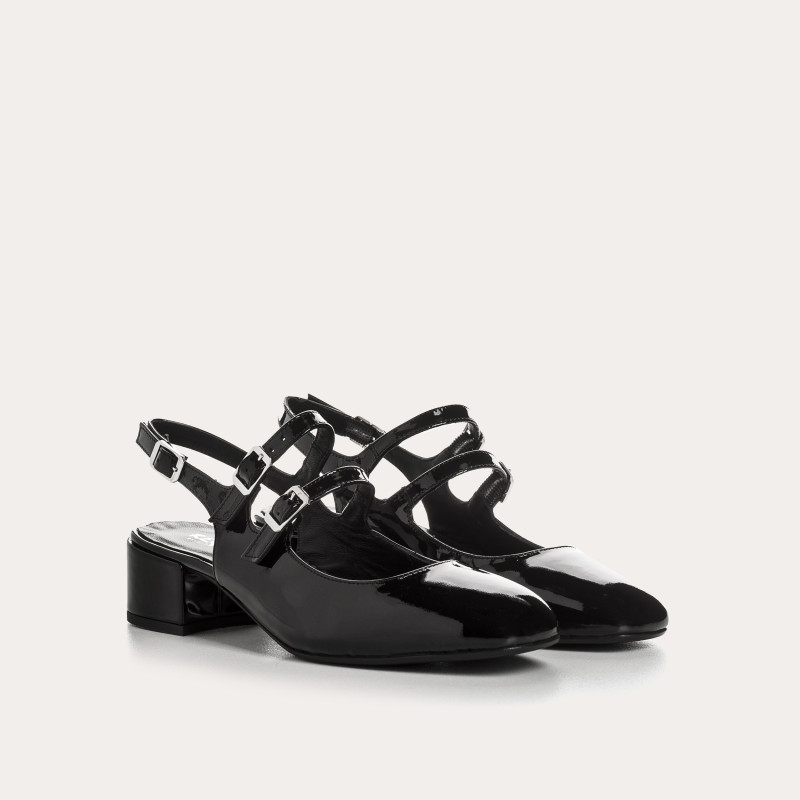 Pinkwood Varnish Leather Slingback Babies | Reqins