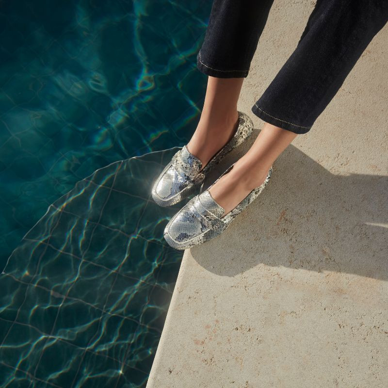 Mocassins Hema Serpent en cuir embossé - Reqins