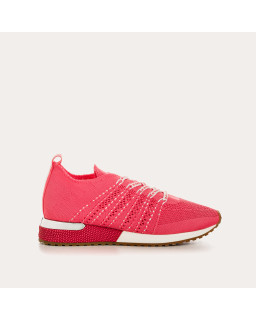 Baskets pour femme à lacets en lycra kaki