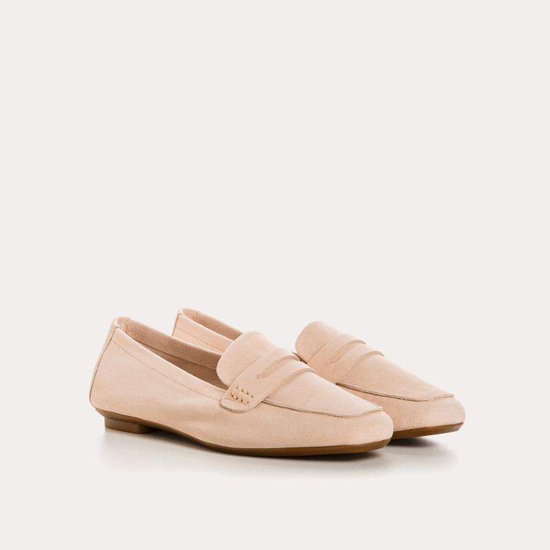 COLLAGE MOCASSINS SQUARE TOP OF VELVET LEATHER