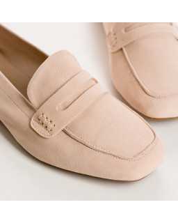 COLLAGE MOCASSINS SQUARE TOP OF VELVET LEATHER