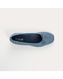 Flat ballerinas with velvet leather knot with tip reinforcement