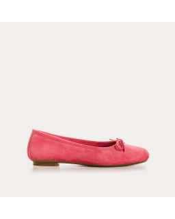 Flat ballerinas with velvet leather knot with tip reinforcement