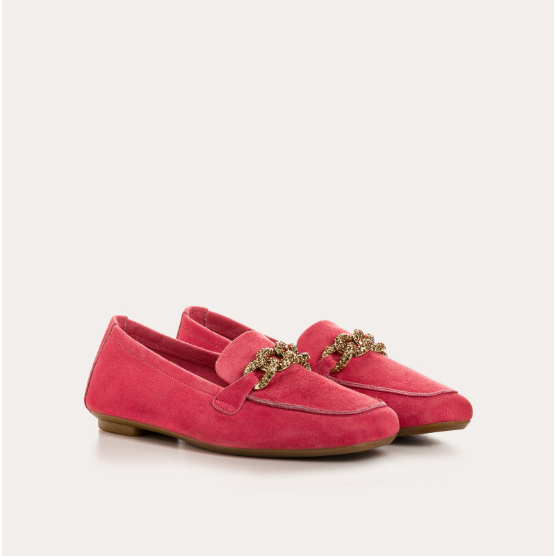 Velvet leather jewelry moccasins with rhinestones