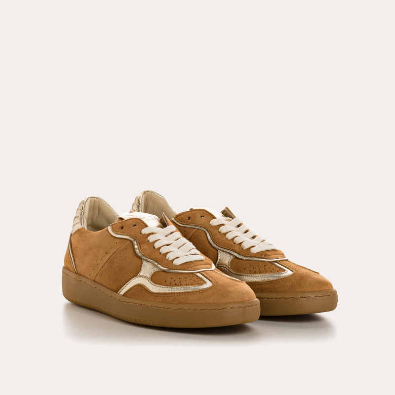 Sneakers for women with velvet leather laces and smooth leather
