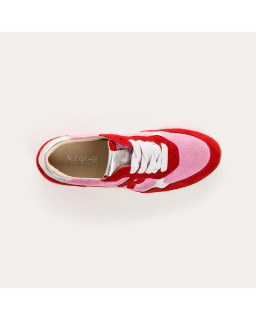 Baskets à lacets en cuir velours pour femme