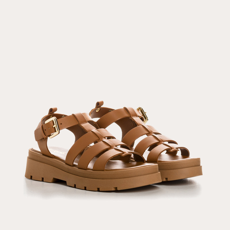 Sandales LOUXOR - chaussures femme semelle chunky cuir | REQINS