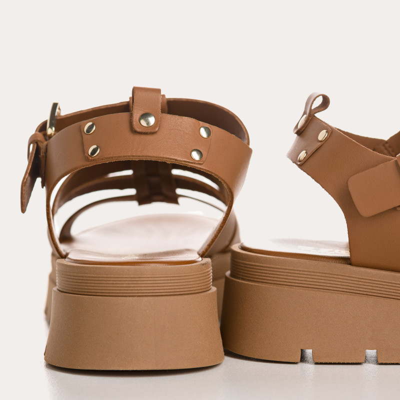 Sandales LOUXOR - chaussures femme semelle chunky cuir | REQINS