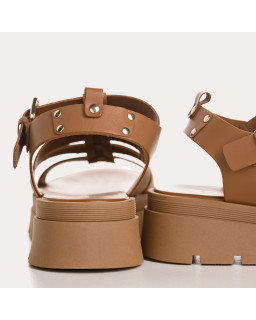 Sandales LOUXOR - chaussures femme semelle chunky cuir | REQINS