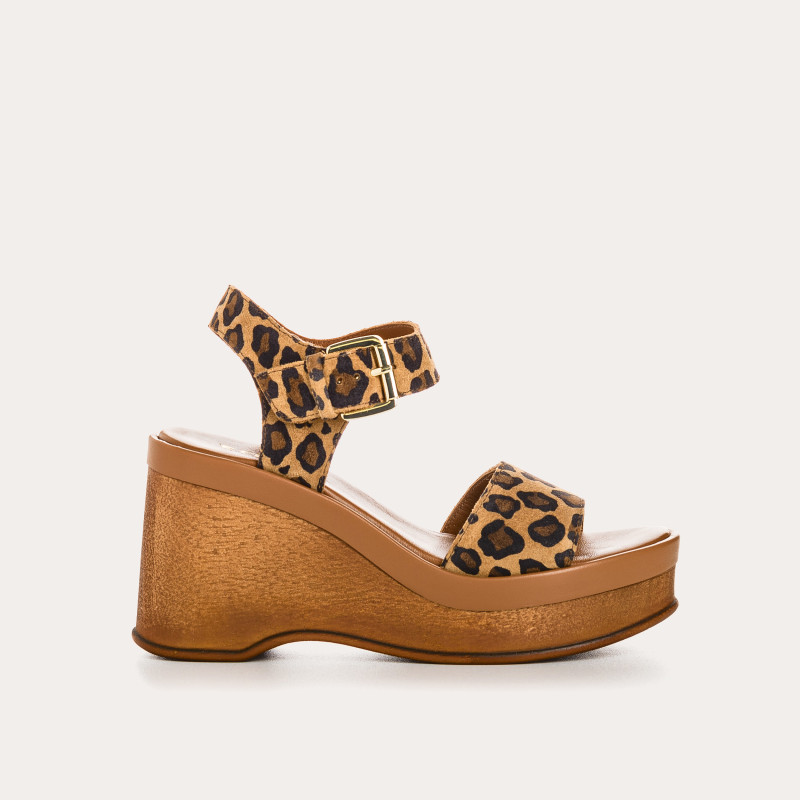 Laos Sandals Leather Leopard Leopard - Reqins