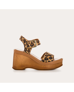 Laos Sandals Leather Leopard Leopard - Reqins