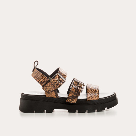Logan Python Leather Sandals - Reqins