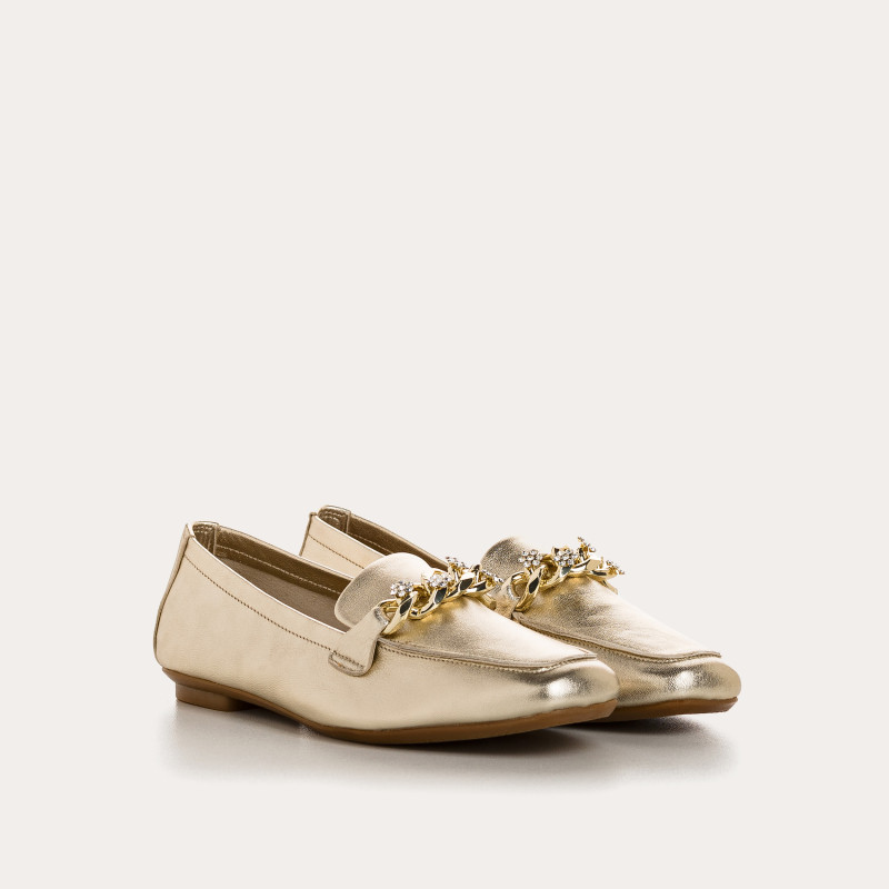 Golden Hisae Loafers - Elegance & Comfort | Reqins