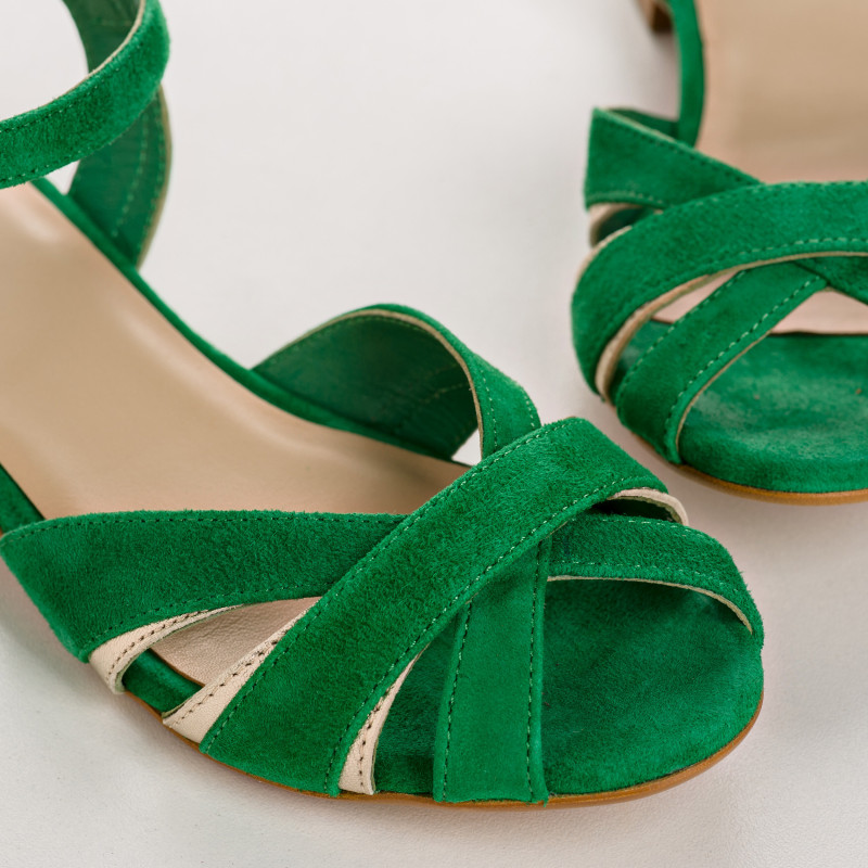 Sandals Palma leather velvet shine - elegance & comfort | Reqins