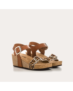 Leather Leopard Queen Sandals - Reqins