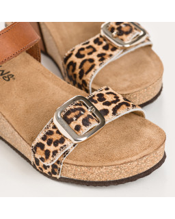 Sandales Queenie Léopard en cuir - Reqins