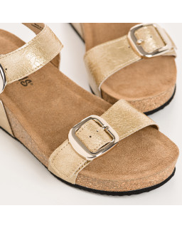 Queen Sandals with Wedged Heels | Grained Polish Leather - Reqins