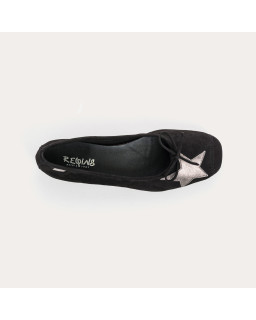 Ballerines en cuir velours avec motif étoile